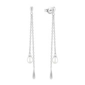 Cercei argint cu lantisor si perle naturale albe DiAmanti SK25231E_W-G